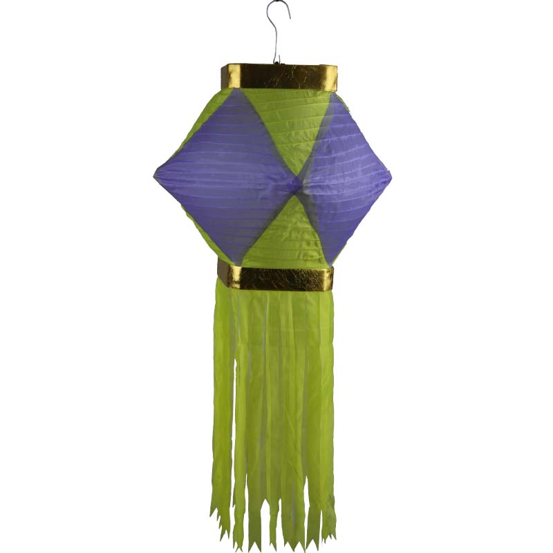 菱形新款灯笼绸布烫金印度灯