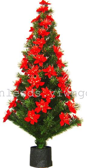 圣诞花光纤树