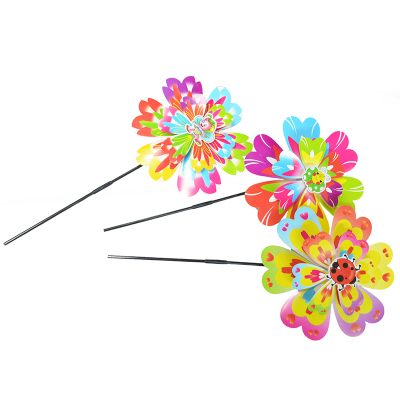 Pinwheel multilayer dual six-color flower windmill windmill