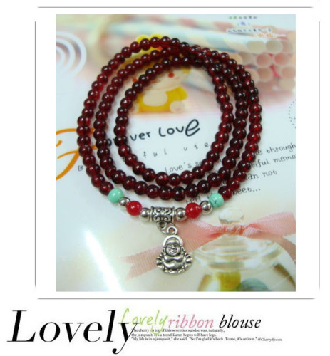 AYSAN Sunshine Imitation Garnet Crystal Agate Bracelet Three Rings Retro Fashion Jewelry Jewelry