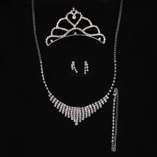 factory direct sales korean rhinestone necklace wedding accessories necklace suit crown. earring bracelet modification
