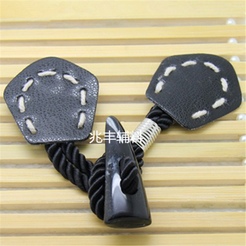 Wholesale High-Quality Horn Buckle with Leather Ivory Buckle High-Grade Rope Resin a Pair of Buckles Sweater Buckle