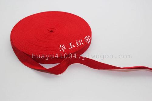 2cm Cotton Red Herringbone Cotton Tape