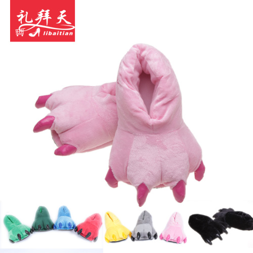 Dinosaur Paw Winter Home Warm Cartoon cotton Slippers Foreign Trade Spot Foreign Trade