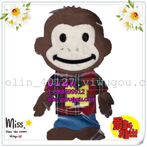 Yiwu Shopping Accessories Hot Stamping Popular Hot Stamping Figure Open Hand Monkey Customized Short Sleeve/Children‘s Clothing/Leggings/Pillow