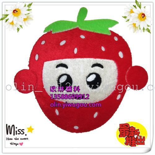 Yiwu Shopping Accessories Heat Transfer Patch Hot Drilling Strawberry Head Customized Pillow/Children‘s Clothing/Bath Towel/Towel