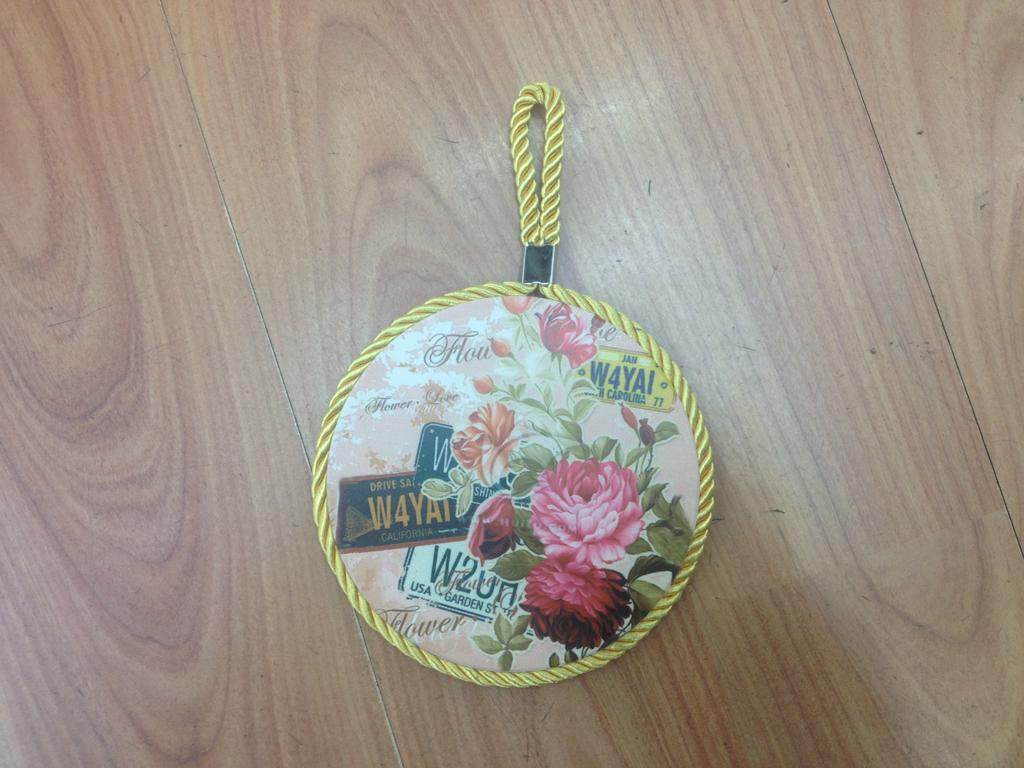 供应好质量韩版印花陶瓷隔热垫16公分创意隔热垫餐垫批发