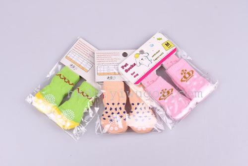 pet supplies cat puppy teddy pet cotton socks non-slip puppy small dog floor socks 4 foot covers