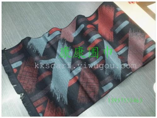 new autumn and winter men‘s mulberry silk scarf korean cashmere silk high-end business plaid thick scarf