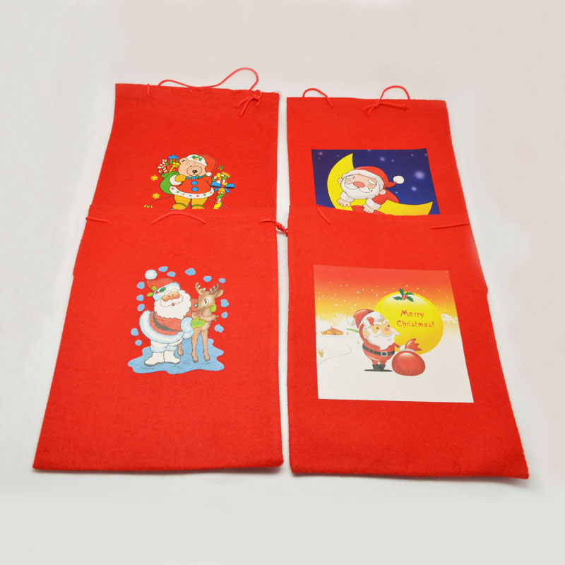 HS-1034A大红无纺布印花圣诞礼品袋