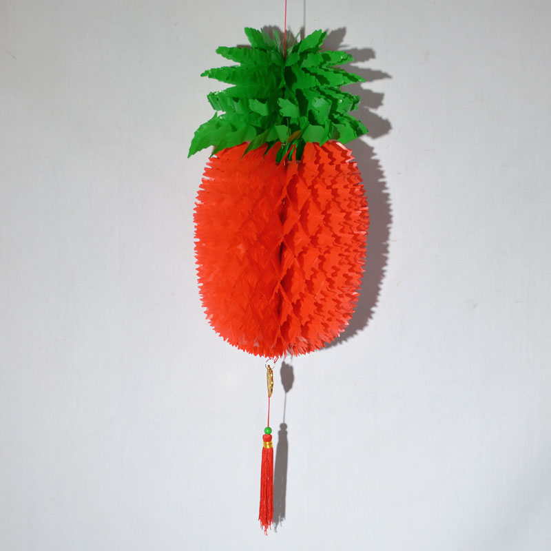 双色PVC菠萝灯  塑料纸旺来灯笼及喜庆用品