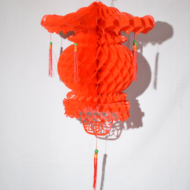 大红色PVC招财灯 塑料纸灯笼及喜庆用品