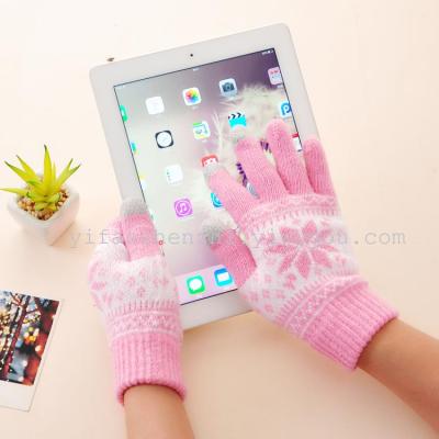 Jacquard touch screen touch screen gloves touch screen Winter Gloves men and women