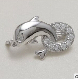 Huasheng & pengfeng new 925 pure silver dolphin buckle pendant buckle
