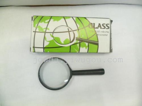 Straight Handle Plastic 50mm Handheld Magnifying Glass Student Teaching Ordinary Magnifying Glass with Light Magnifying Glass