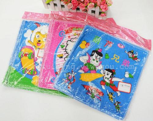 foreign trade cartoon children‘s printed handkerchief baby handkerchief face towel kindergarten handkerchief