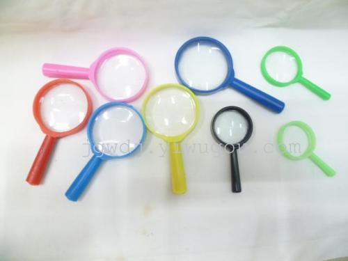 40mm plastic magnifying glass acrylic lens children‘s toy magnifying glass color handle magnifying glass