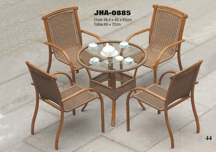 Supply 2018 New High Grade Aluminum Tables And Chairs Set Faux 2018 New High Grade Aluminum Tables And Chairs Set Faux Bamboo Furniture Garden Dining