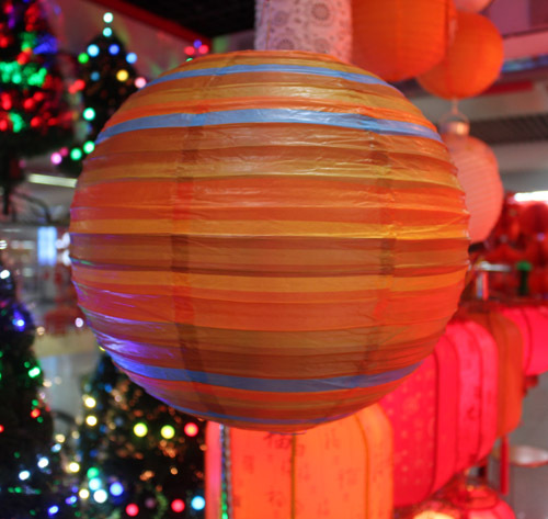 8-Inch Chinese Lantern Factory Direct Sales Foreign Trade Export Lantern Hot Colorful Spherical Pleated Chinese Lantern