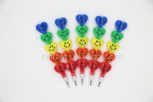 Factory Direct Supply 5-Section Heart-Shaped Smiling Face Cut-Free Colorful Crayon