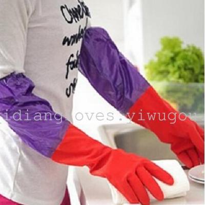 Long warm winter wool thick plus and cotton gloves latex gloves