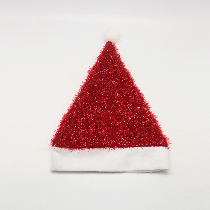 红色玻璃丝普通圣诞帽