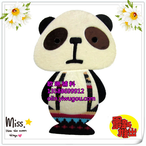 yiwu purchase accessories panda girl hot stamping rhinestone customized hat/children‘s clothing/leggings/bath towel/towel