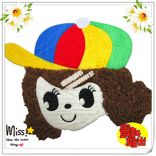yiwu shopping accessories fabric heat transfer painting rainbow hat girl head custom bags/children‘s clothing/oversleeves/towels