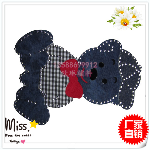 Yiwu Shopping Accessories Fabric Hot Painting Factory Plaid Tie Bear Custom Children‘s Clothing/Bags/Pillow/Sleeve/Towel 