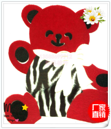 Yiwu Shopping Accessories Heat Transfer Patch Hot Drilling Small Red Bear Custom Short Sleeve/Children‘s Clothing/Bags/Bath Towel/Towel