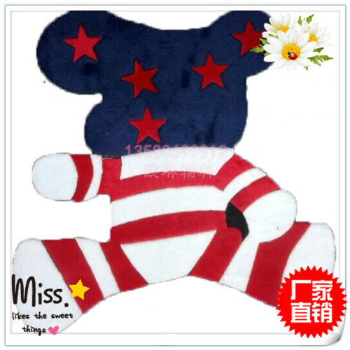 Yiwu Shopping Accessories Fabric Heat Transfer Factory Five-Pointed Star Bear Custom Pillow/Towel/Sofa Cushion/Children‘s Clothing