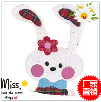 yiwu shopping accessories fabric heat transfer factory plaid rabbit customized children‘s clothing/bath towel/pillow/sofa cushion