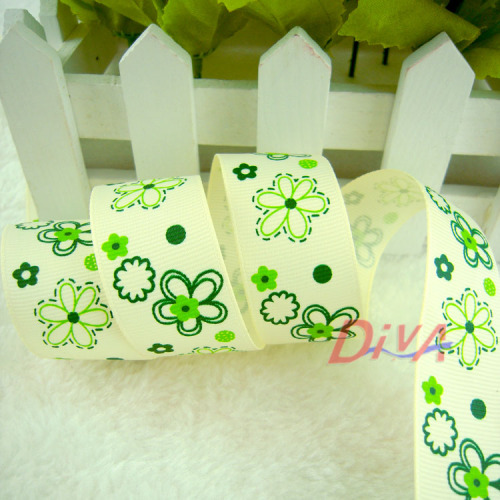 rib belt printing three-color small flower 8 points can be customized diya ribbon wholesale ribbon gift packaging belt