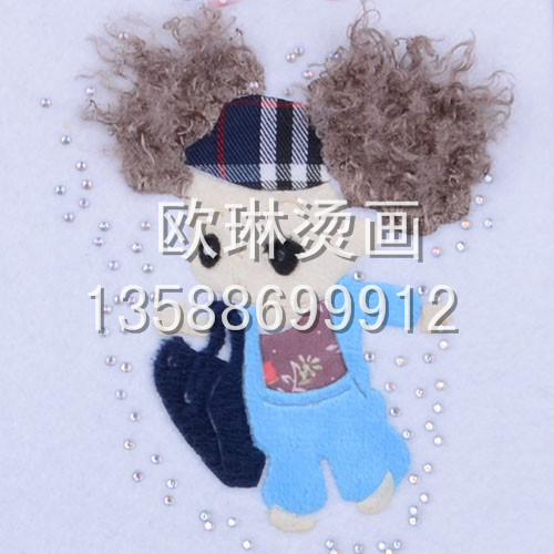 Yiwu Shopping Accessories Heat Transfer Patch Hot Rhinestone Cartoon White Bottom Girl Series Hot Tear Customized/Leggings/Clothes/Shoe Bag