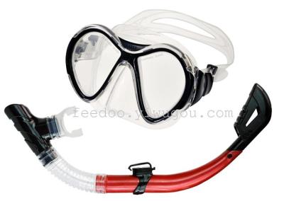 Silicone diving suit diving mask + full dry breathing tube professional swimming snorkeling equipment 45.