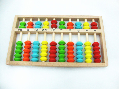 7 Beads Wooden Bead Colorful Beads Full Wooden Abacus 10 Gear 7 Beads Children Abacus