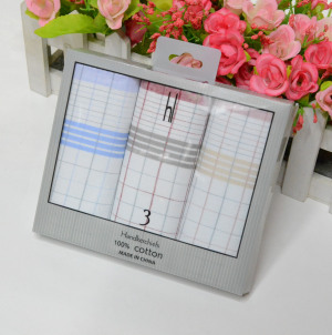 外贸男士手帕定制 全棉手帕手绢 礼品盒 包装盒