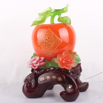精品仿玉大号苹果摆件 平安是福树脂工艺品 b214