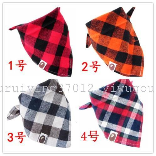 Thick Flannel Plaid Triangle Towel Baby Bib Bib Maternal and Child Supplies Manufacturer 