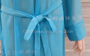 春装新品雪纺睡衣睡裙高端欧洲宫廷风旗袍阿拉