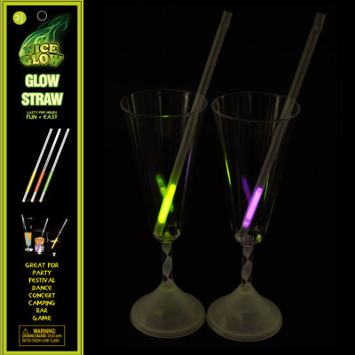 3 PCS foilbag glow straws ,colorful bar drinking Glowing Straw