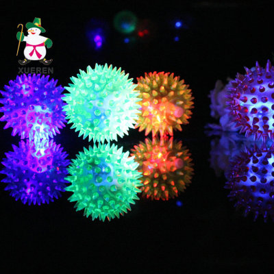 Factory outlets all kinds of light emitting toys 5.5cm whistle massage ball toys wholesale flash