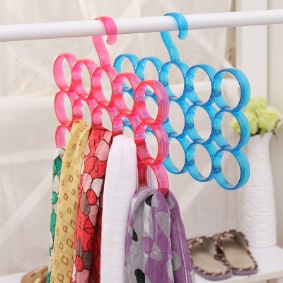 nordic colorful 15-ring scarf storage rack 15-ring scarf rack wet and dry hanging rack