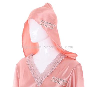 外贸新品仿真丝睡衣长睡裙花边高端欧洲宫廷风