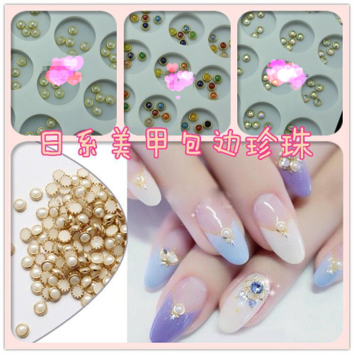 Japanese Nail Ornament Covered Candy Color Pearl Diamond Boxed Bridal Phototherapy 
