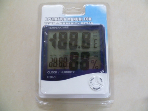 htc-1 high-precision electronic large screen indoor and outdoor electronic temperature moisture meter time display