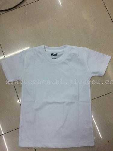 manufacturers stock 180g cotton white round neck children‘s short-sleeved t-shirt t-shirt t-shirt advertising shirt