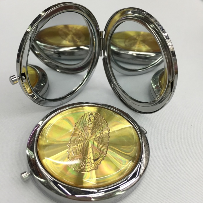 cd化妆镜折叠双面镜高档礼品镜方便携带金属化妆镜小镜子详情4