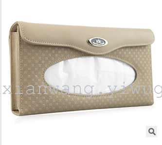 车载真皮遮阳板纸巾盒 高档真皮车载纸巾盒 阳板夹式 通用款