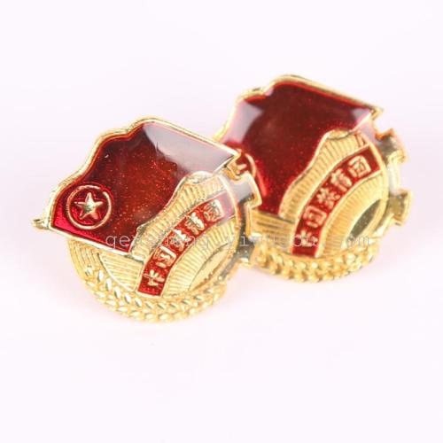 chinese communist youth league high quality plastic drop emblem butterfly clasp new buckle butterfly clasp emblem